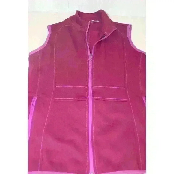 Athleta Athletic Fitted Tailored Vest Full Zip Magenta 4 Pockets Women's Size S - Picture 9 of 16